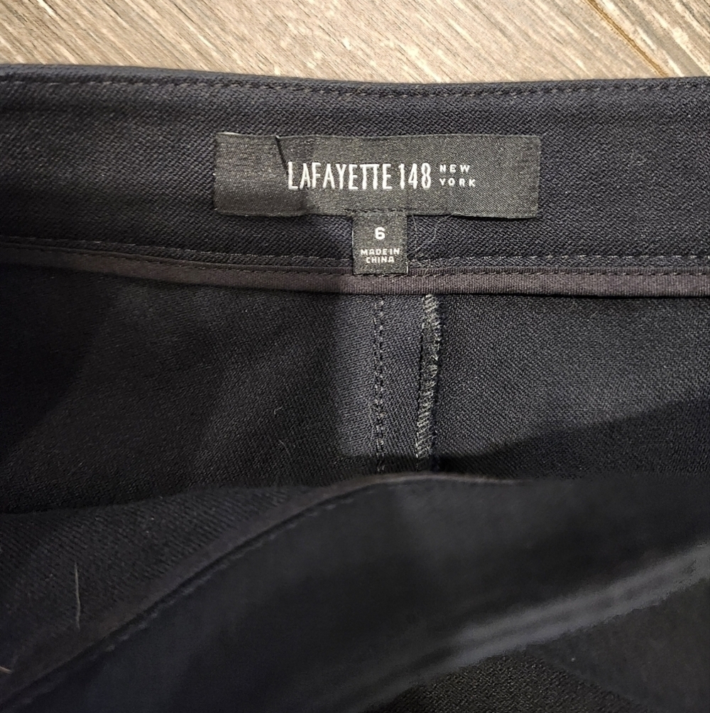Lafayette 148 Finesse Crepe Bleecker Pants in Black Size 6 New‎ condition - Picture 7 of 10